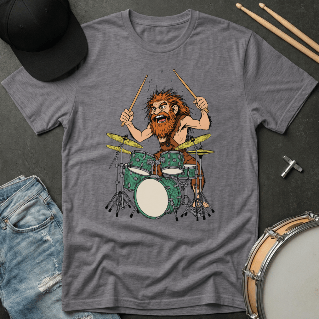 T-Shirt Caveman Drummer T-Shirt