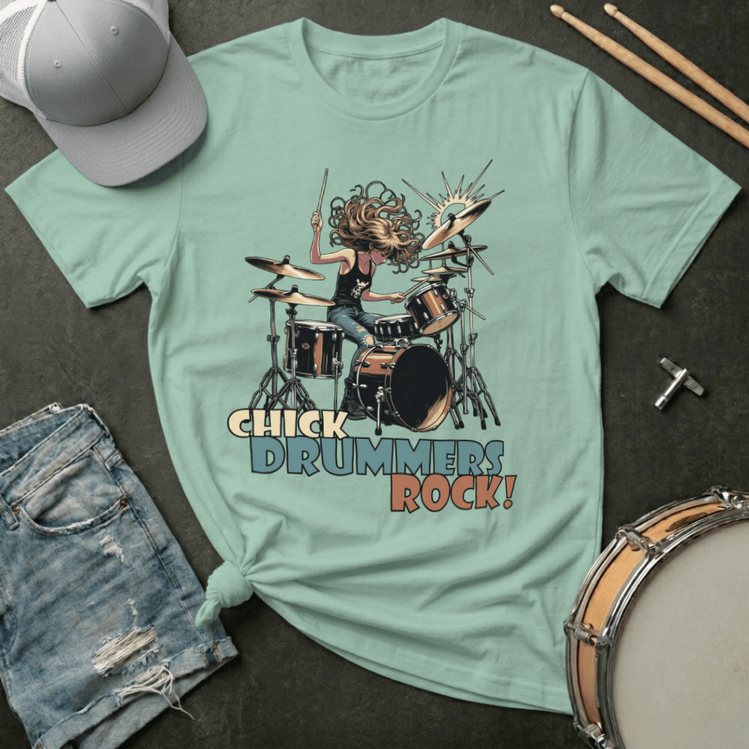 T-Shirt Chick Drummers Rock! T-Shirt