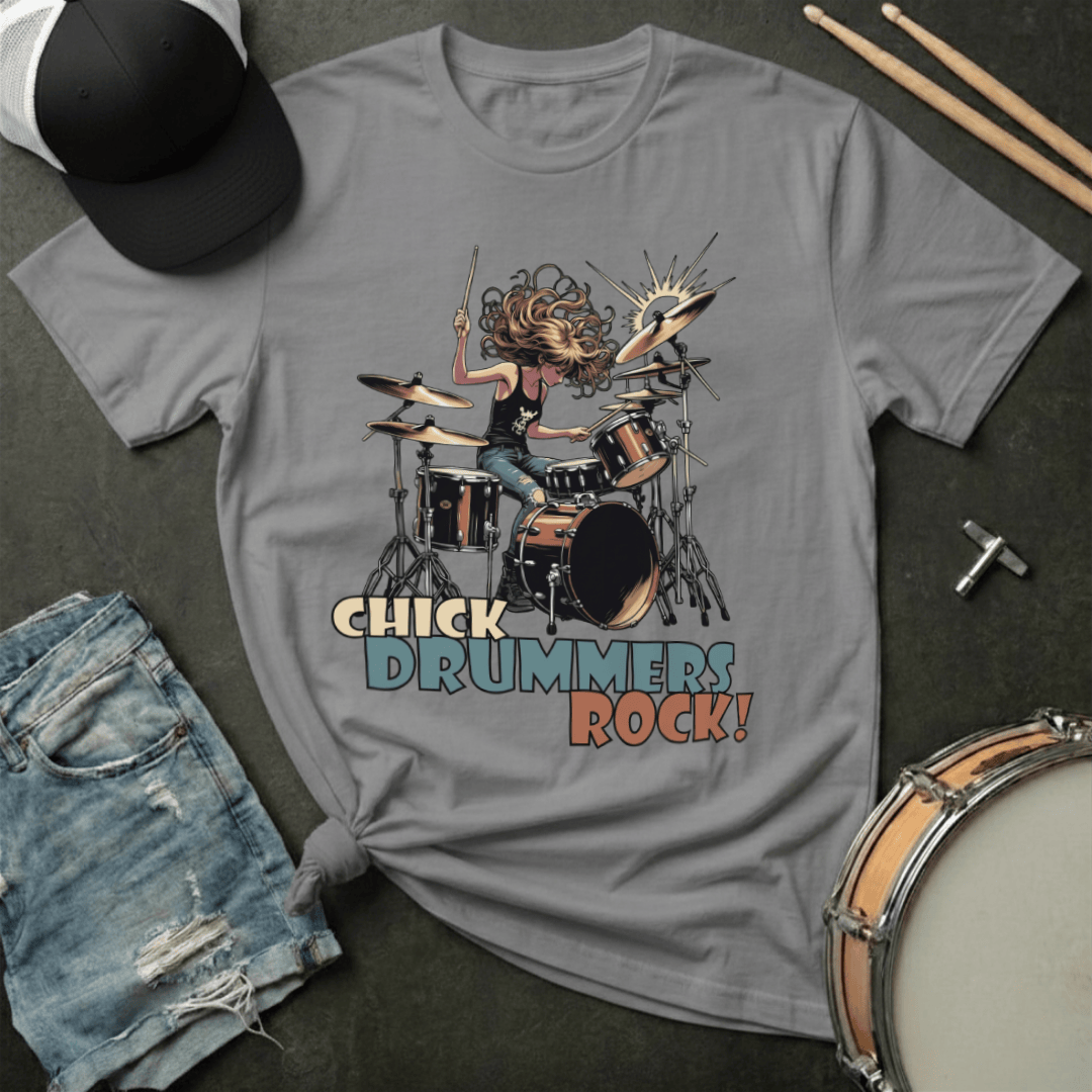 T-Shirt Chick Drummers Rock! T-Shirt