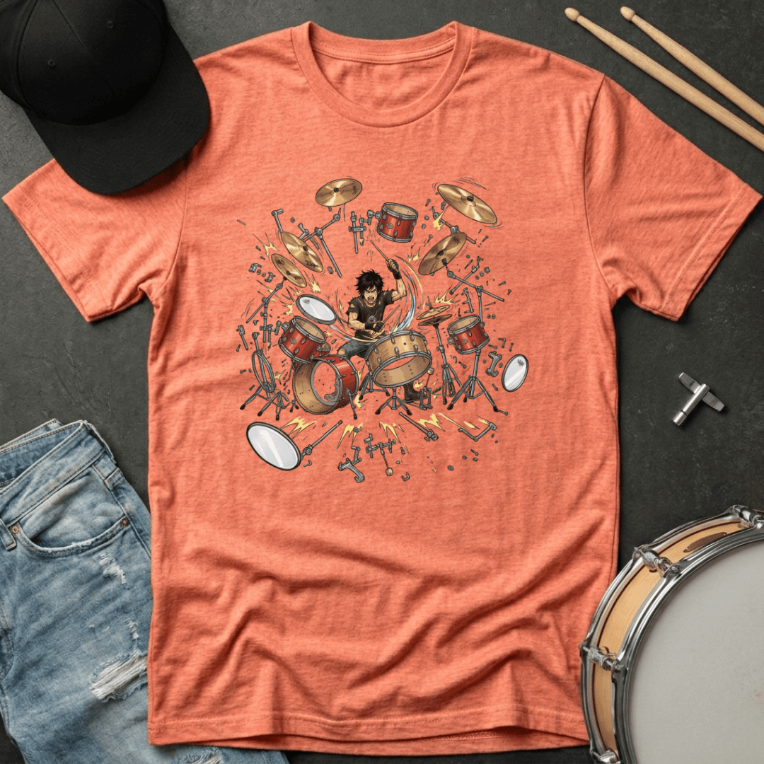 T-Shirt Explosive Anime Drummer T-Shirt