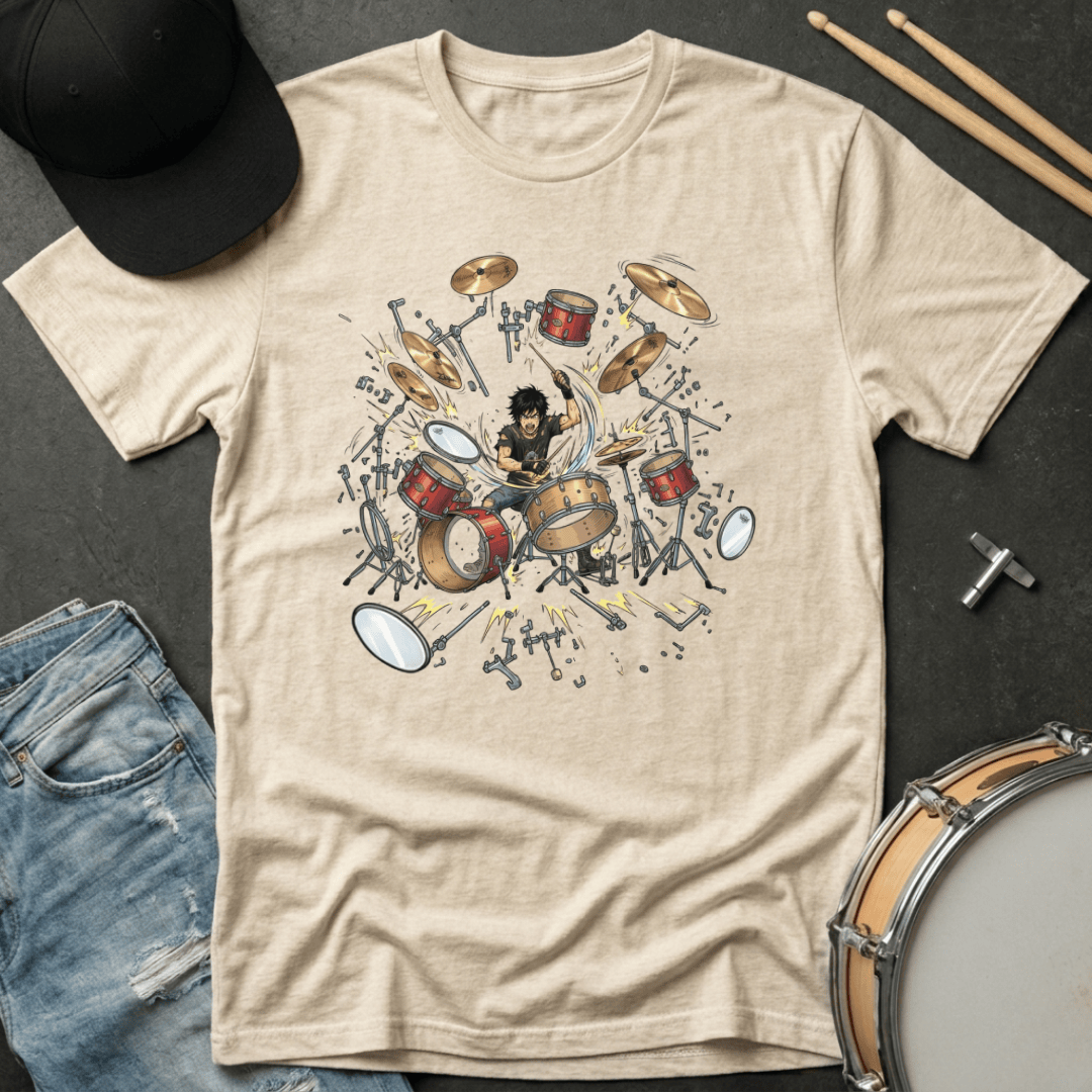 T-Shirt Explosive Anime Drummer T-Shirt