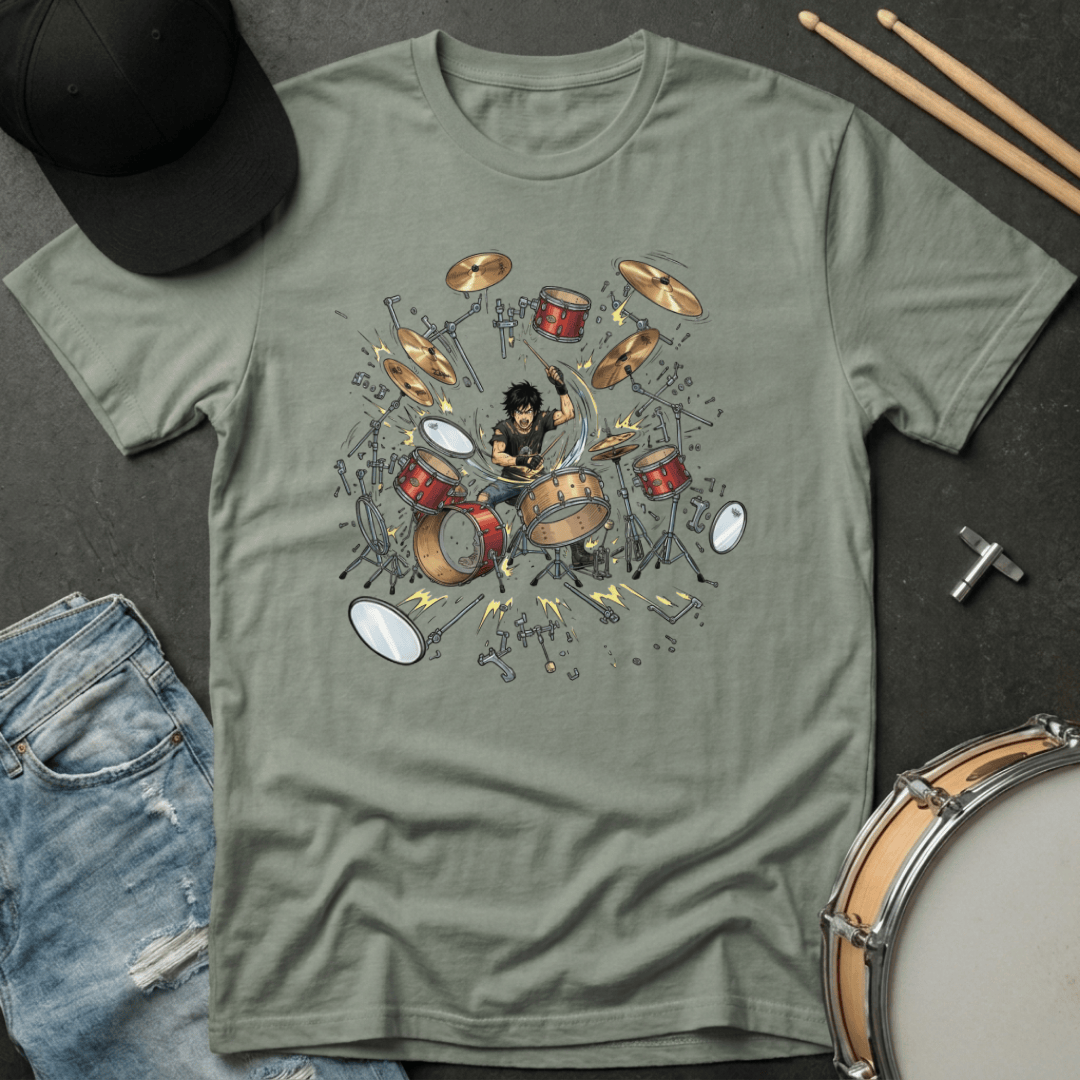 T-Shirt Explosive Anime Drummer T-Shirt