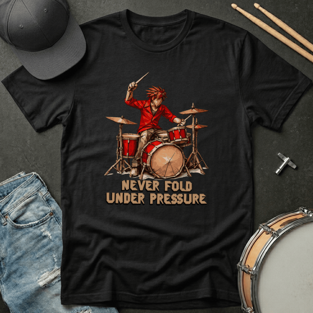 T-Shirt Never Fold Under Pressure "Origami Drummer" T-Shirt
