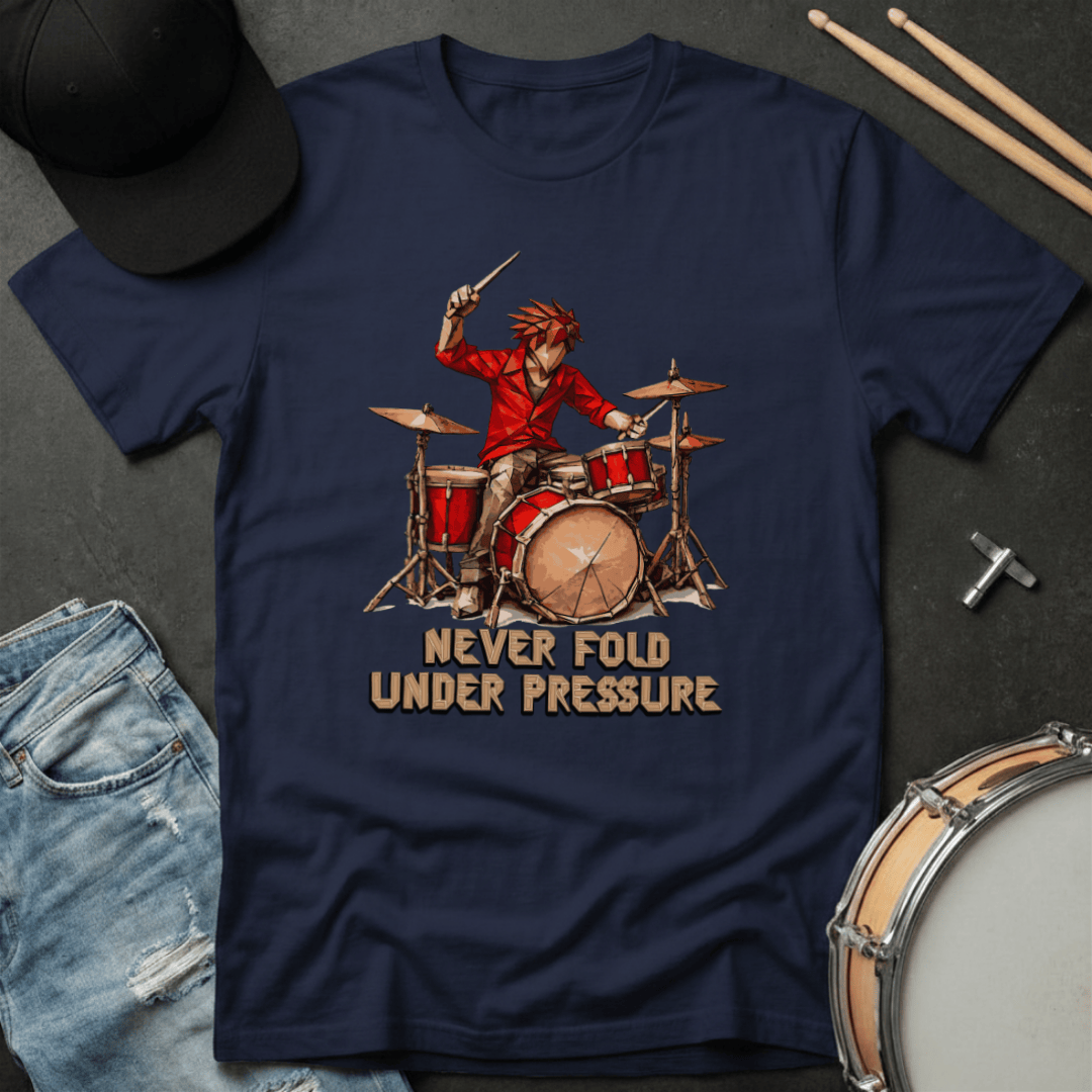T-Shirt Never Fold Under Pressure "Origami Drummer" T-Shirt
