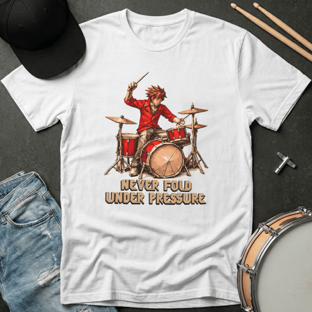 T-Shirt Never Fold Under Pressure "Origami Drummer" T-Shirt