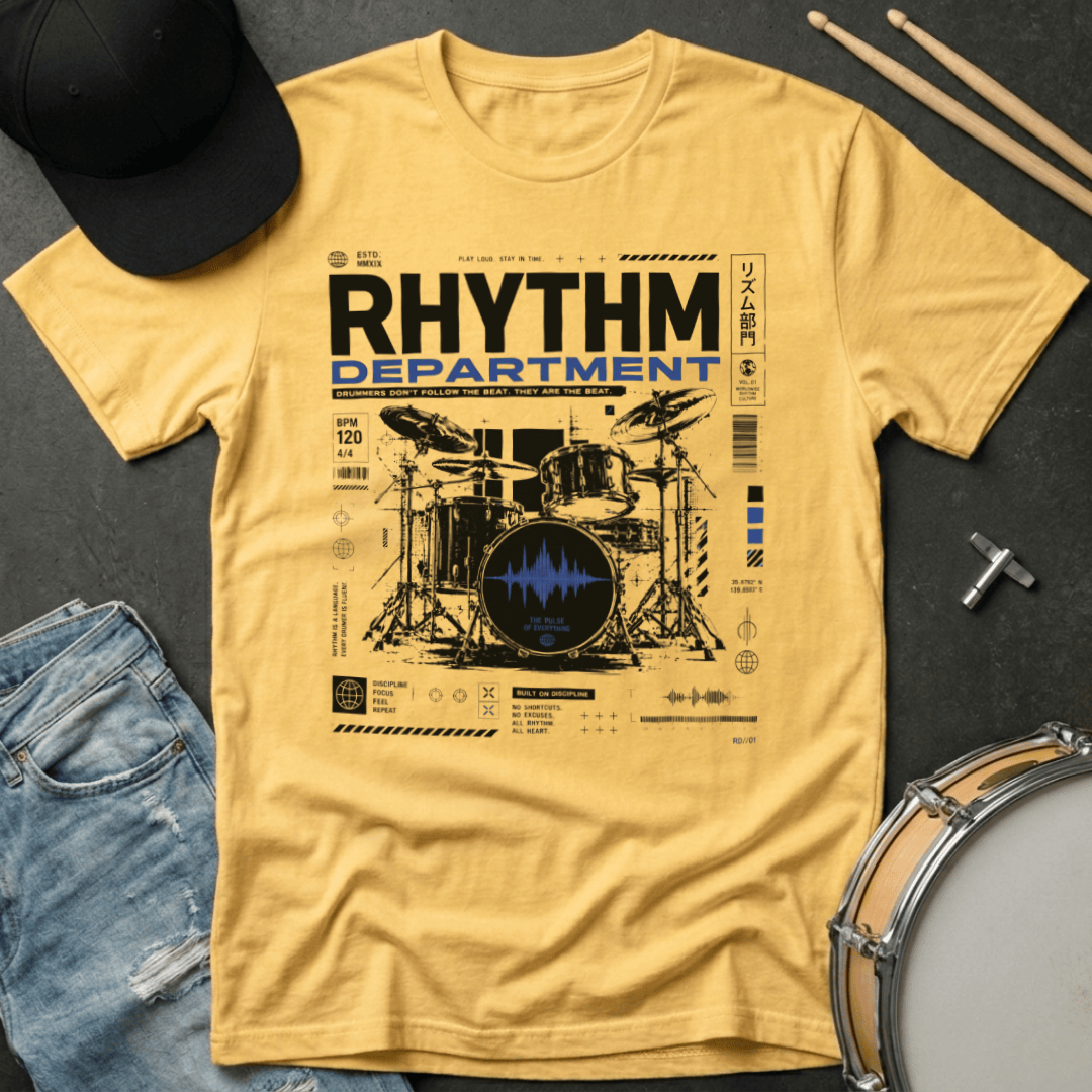 T-Shirt Rhythm Department "Blue Soundwave Design" T-Shirt