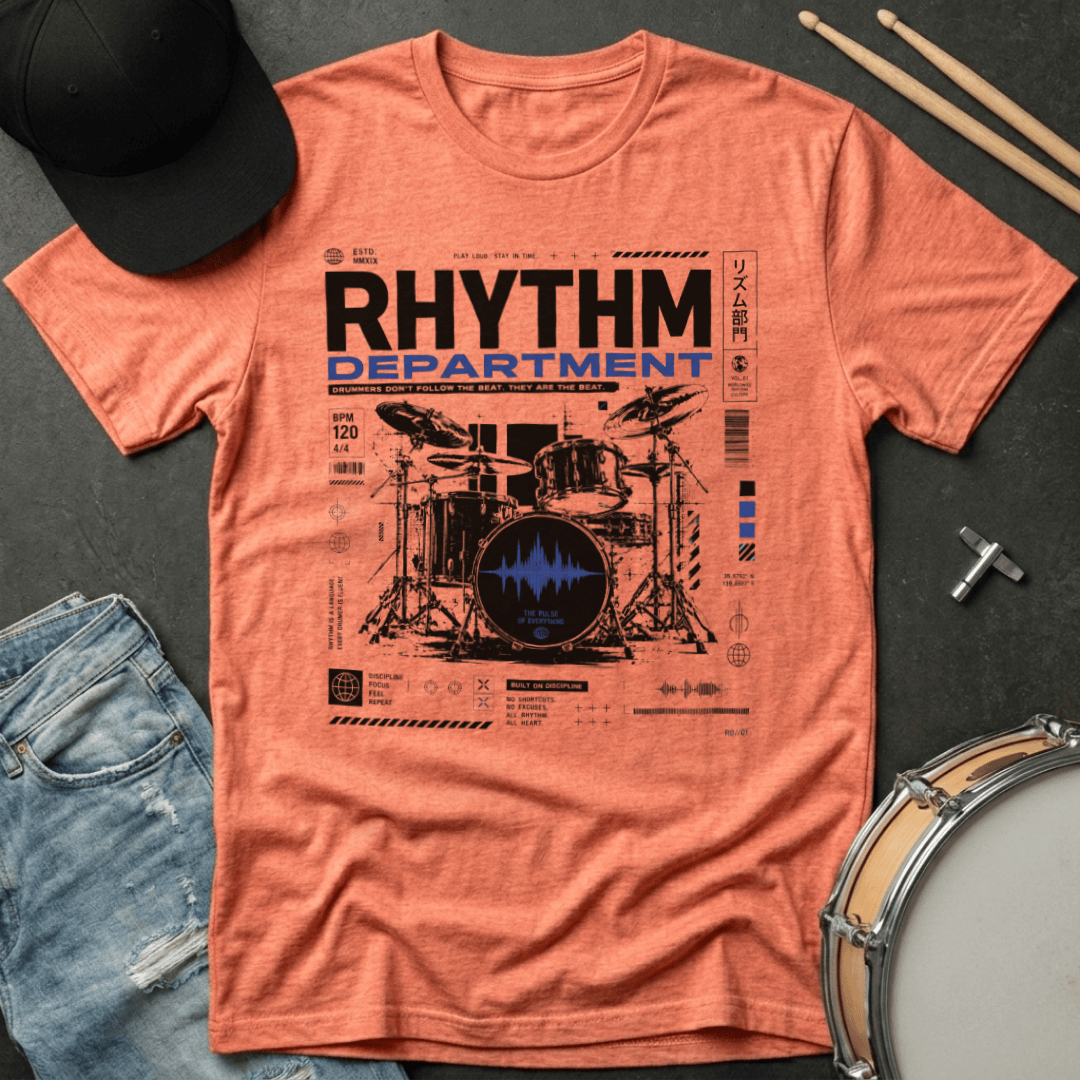 T-Shirt Rhythm Department "Blue Soundwave Design" T-Shirt