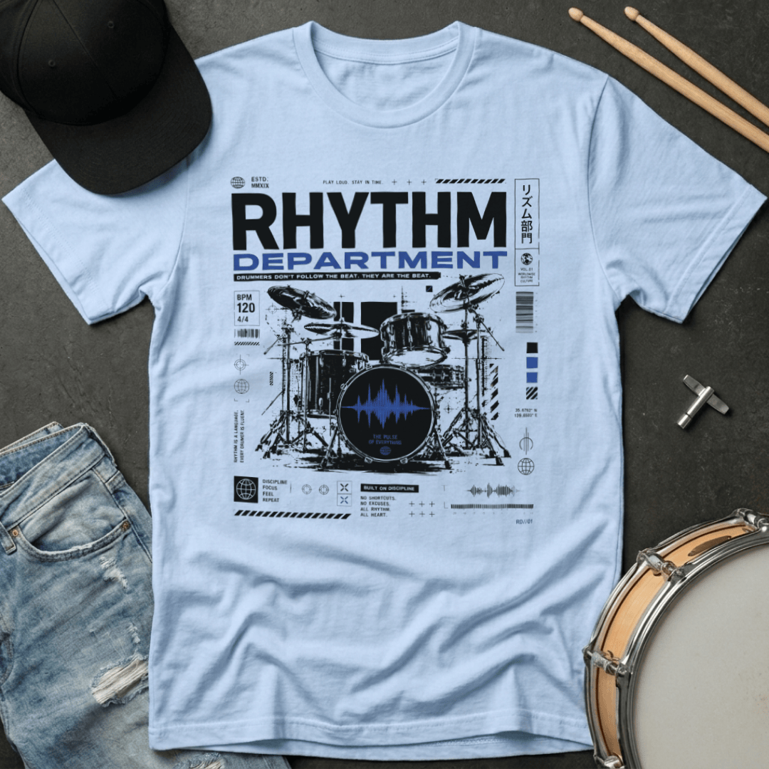 T-Shirt Rhythm Department "Blue Soundwave Design" T-Shirt