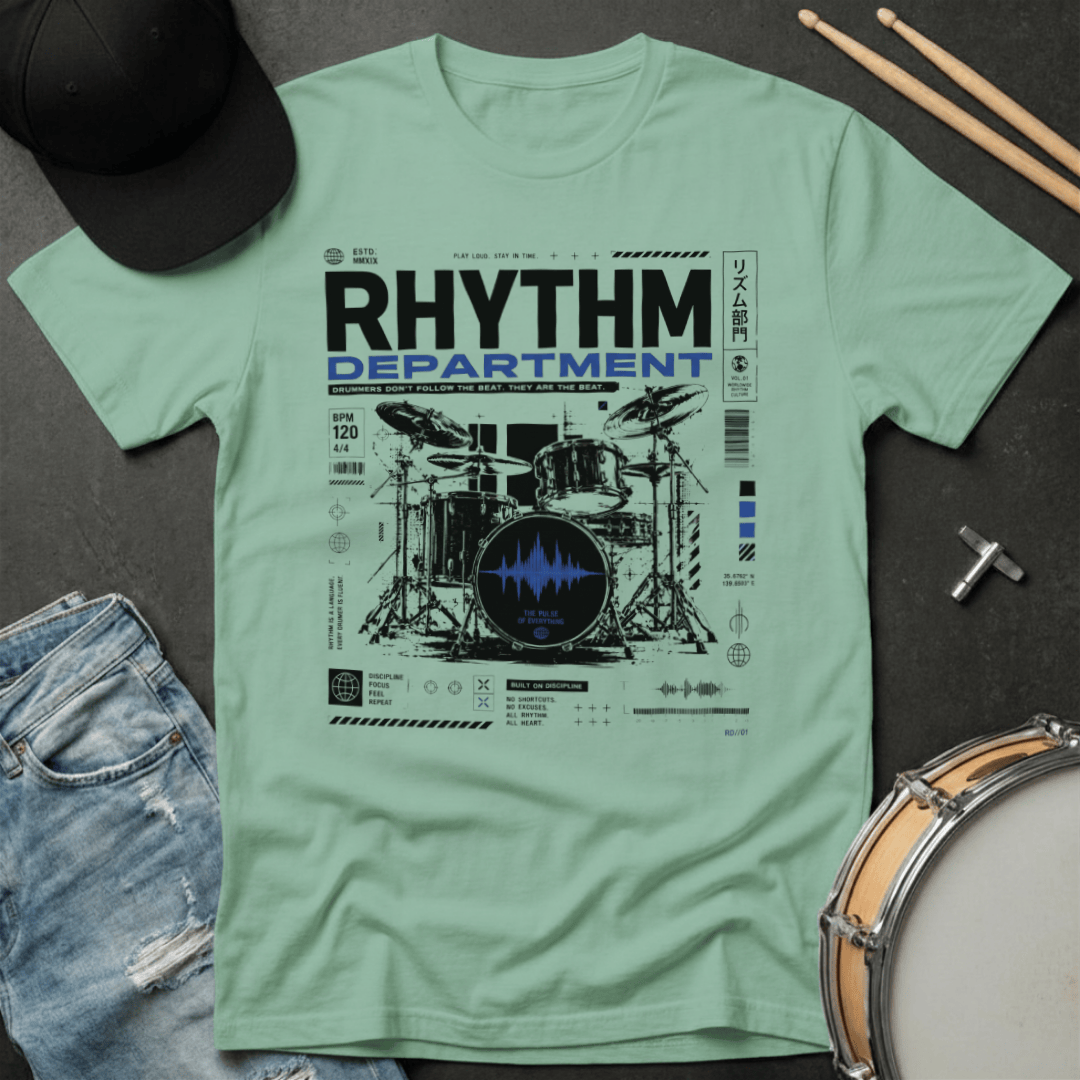 T-Shirt Rhythm Department "Blue Soundwave Design" T-Shirt