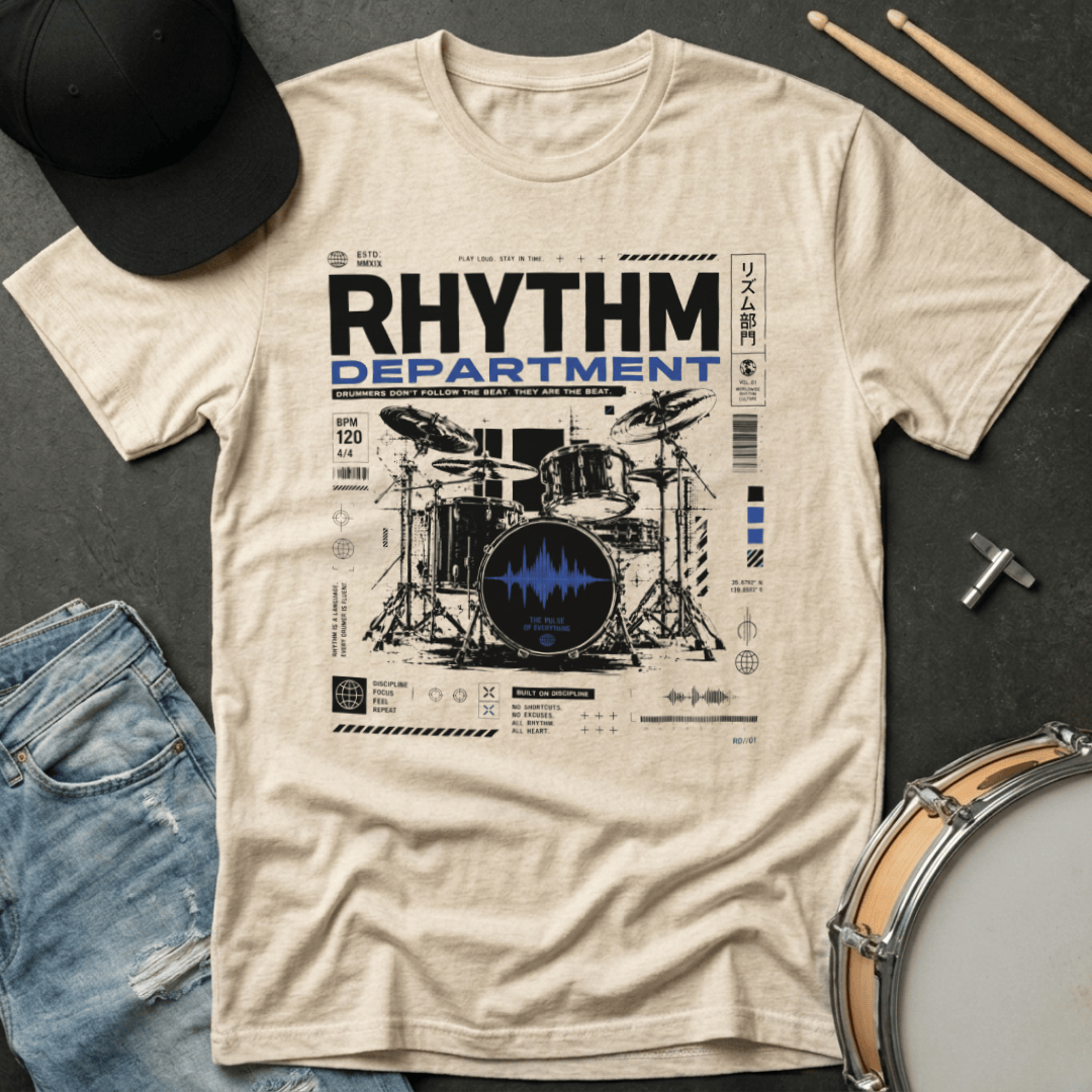 T-Shirt Rhythm Department "Blue Soundwave Design" T-Shirt
