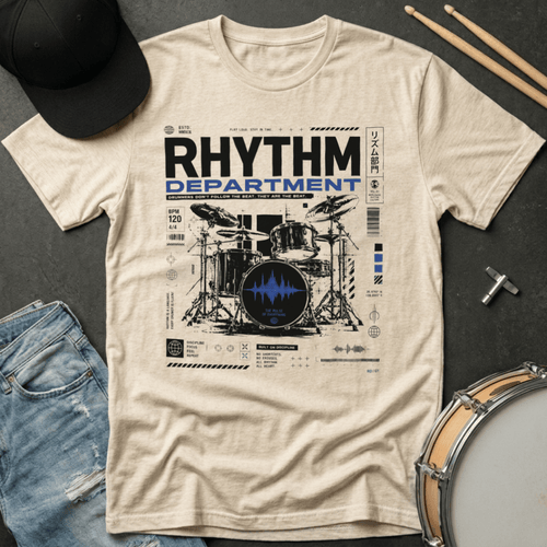T-Shirt Rhythm Department "Blue Soundwave Design" T-Shirt