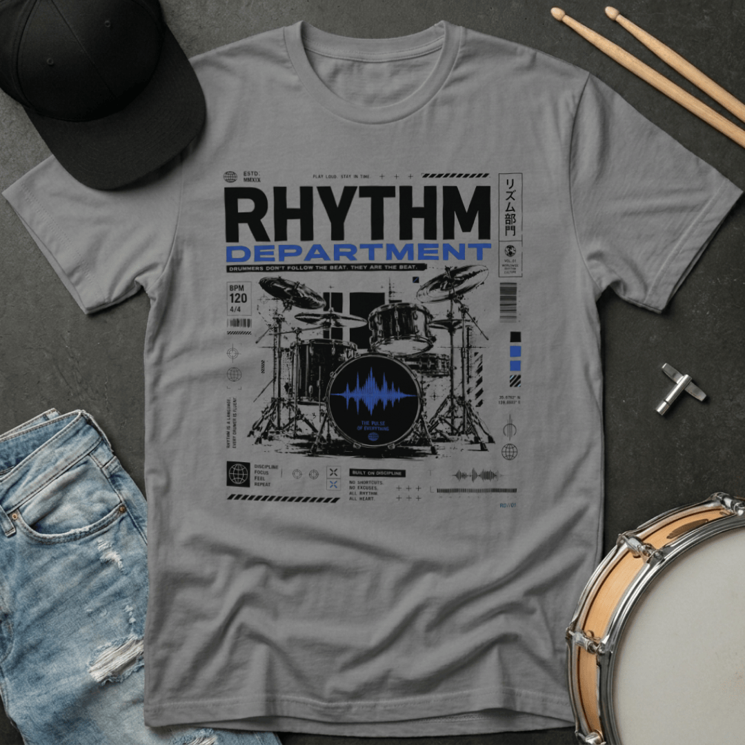 T-Shirt Rhythm Department "Blue Soundwave Design" T-Shirt