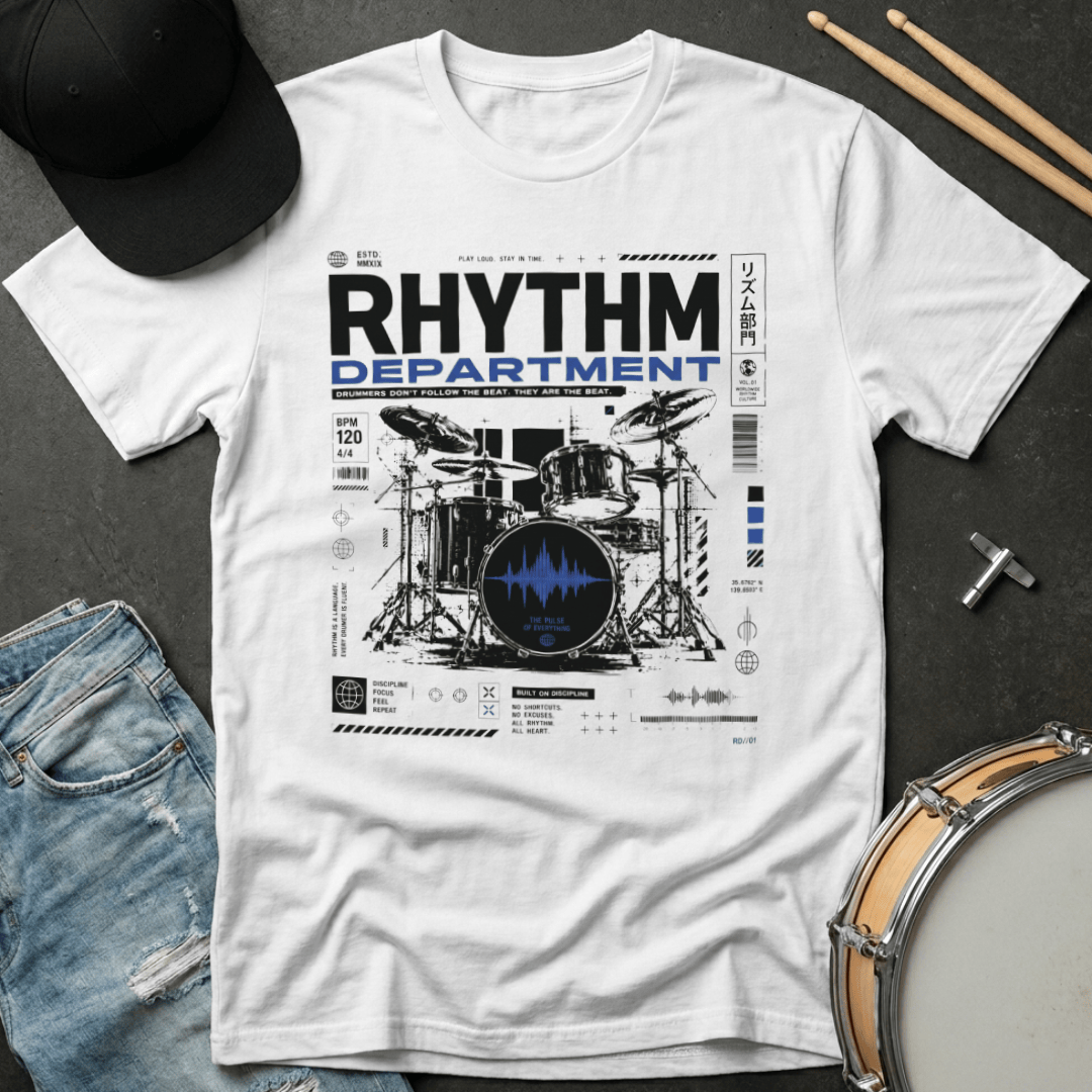T-Shirt Rhythm Department "Blue Soundwave Design" T-Shirt